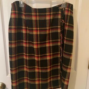 Sag Harbor plaid wool skirt